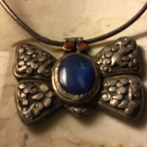 Artisan Silver and Blue Stone Necklace